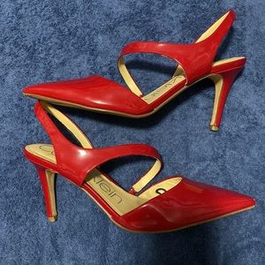 Calvin Klein red geena pumps